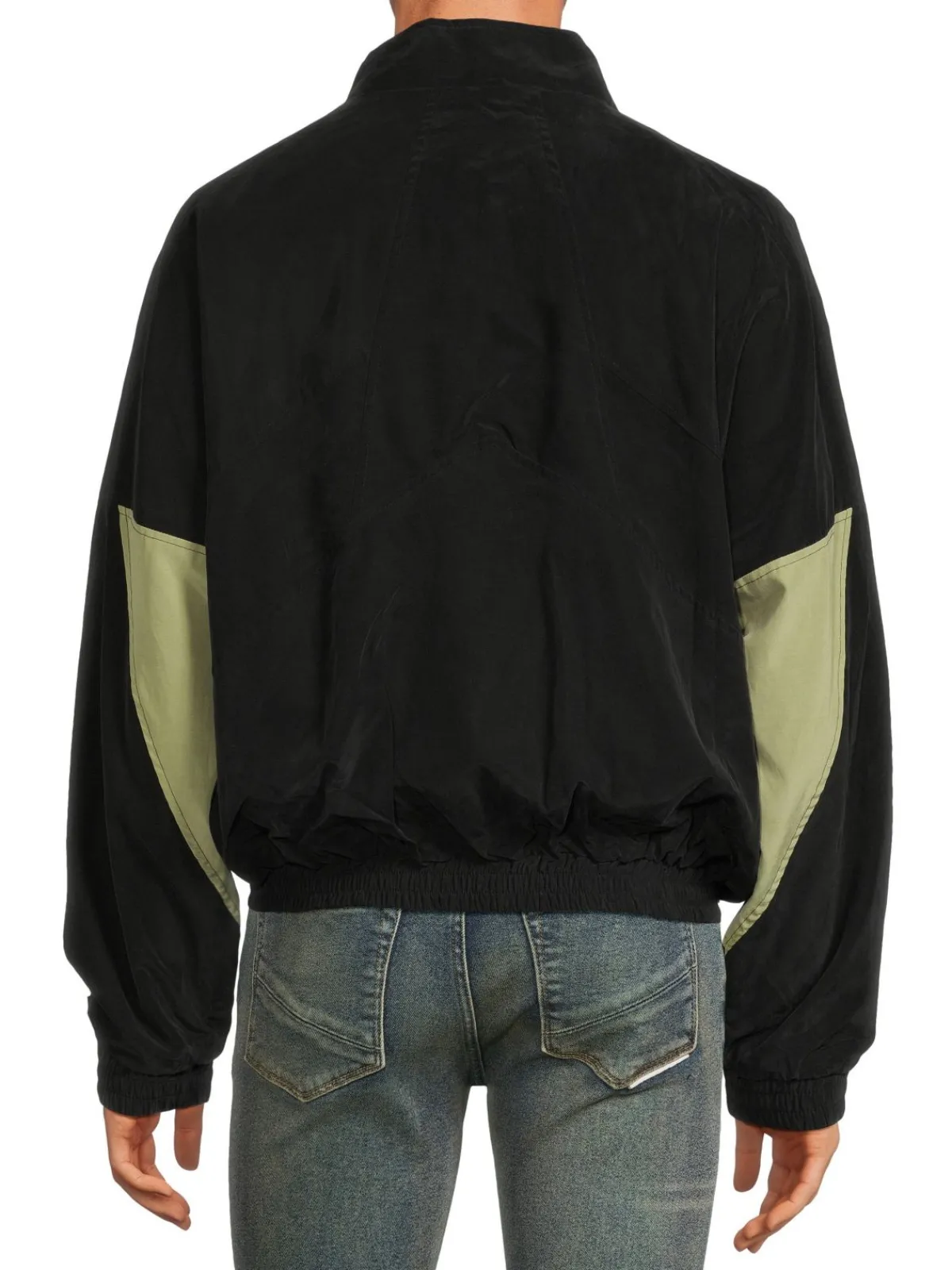 R H U D E Coats & Jackets|Mockneck Raglan Sleeve Jacket Black