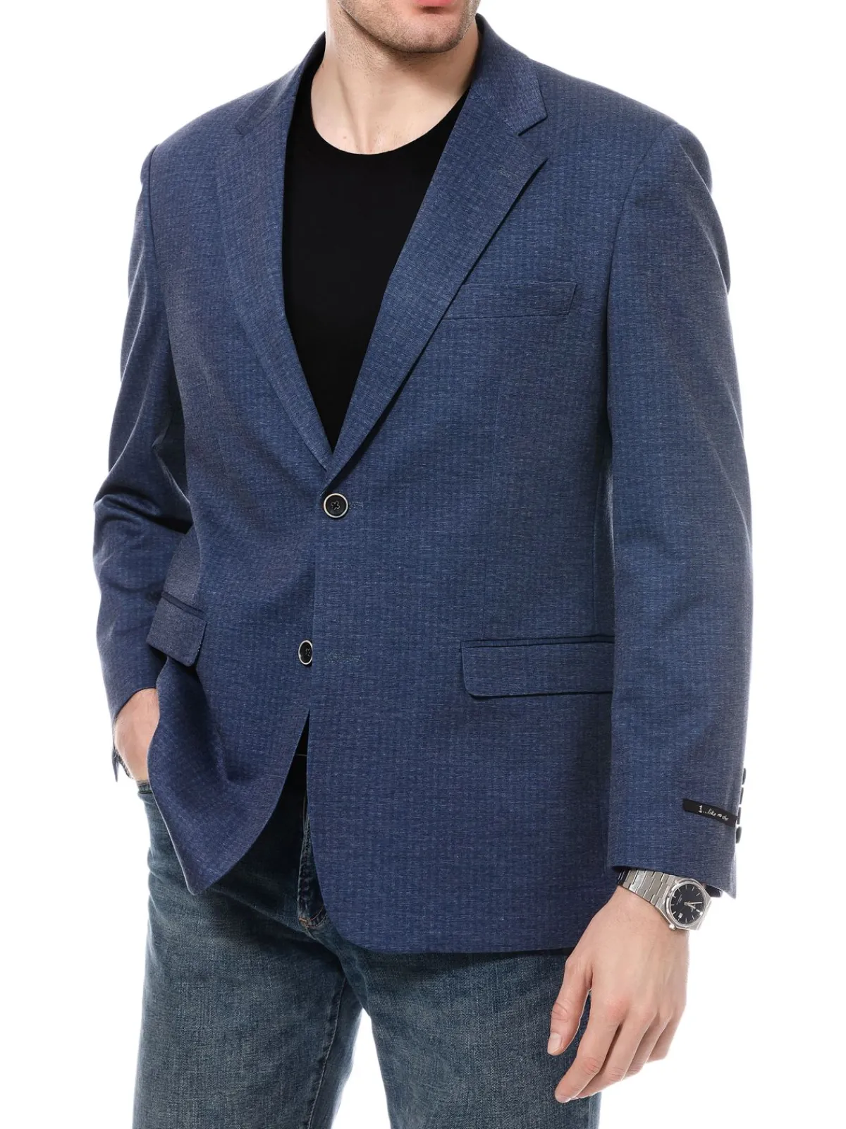 1...Like No Other Blazers & Sportcoats|Modern Fit Gingham Sportcoat Blue