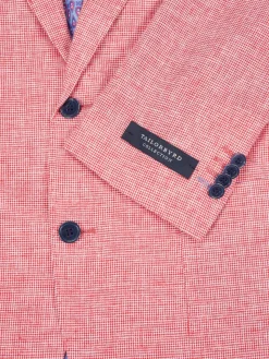TailorByrd Blazers & Sportcoats|Modern Fit Houndstooth Linen Blend Sportcoat Red
