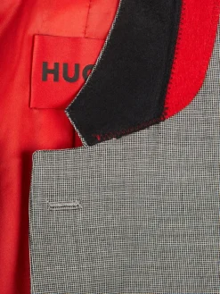 HUGO Blazers & Sportcoats|Modern Fit Textured Virgin Wool Blend Blazer Charcoal