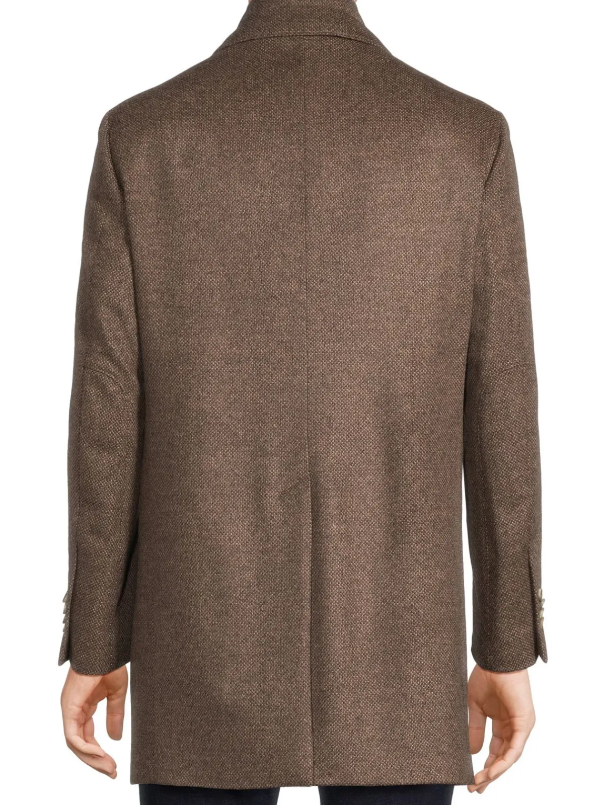 Saks Fifth Avenue Cashmere|Modern Fit Wool Blend Car Coat With Bib Brown