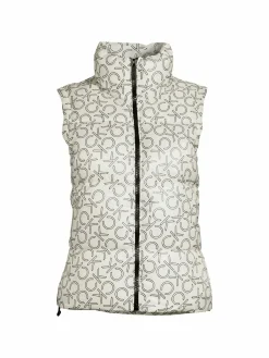 Women Calvin Klein Monogram Print Puffer Vest