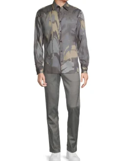 Ted Baker London Casual Button-Down Shirts|Mordun Abstract Shirt Grey