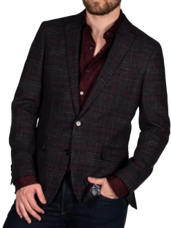 Original Penguin Blazers & Sportcoats|Multi Plaid Wool Blend Blazer Navy