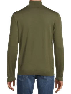 BOSS Sweaters|Musso Virgin Wool Turtle Neck Sweater Green