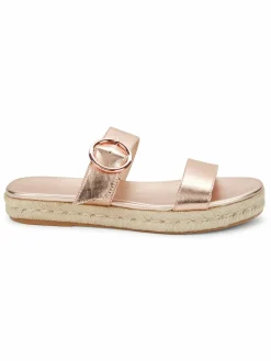 Stuart Weitzman Mykonos Metallic Leather Espadrille Sandals