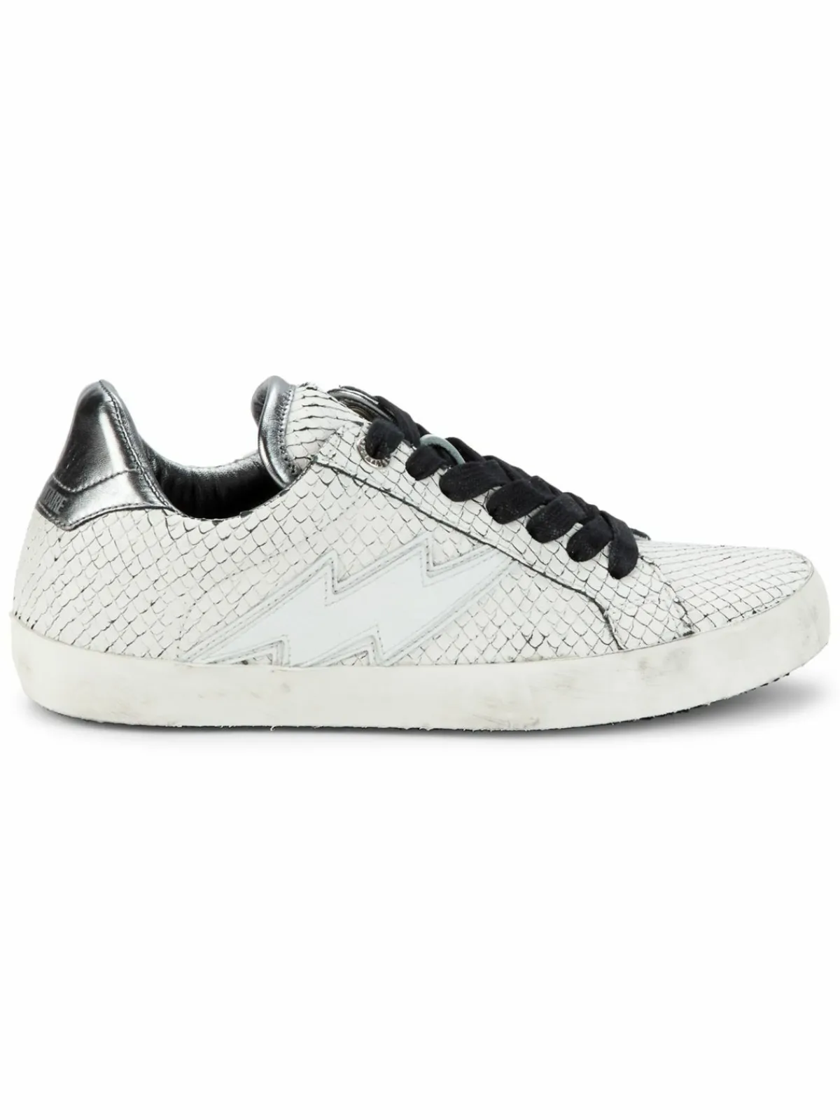 Zadig & Voltaire Neo Keith Snakeskin Embossed Leather Sneakers