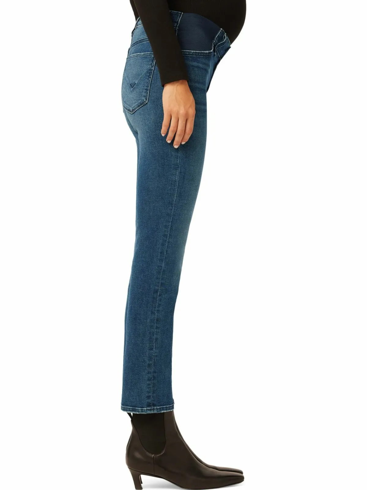 Women Hudson Nico Mid Rise Straight Ankle Maternity Jeans