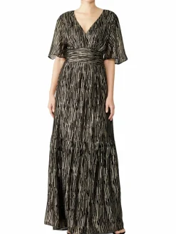 Women ba&sh Nixon Metallic Silk Blend Empire Gown