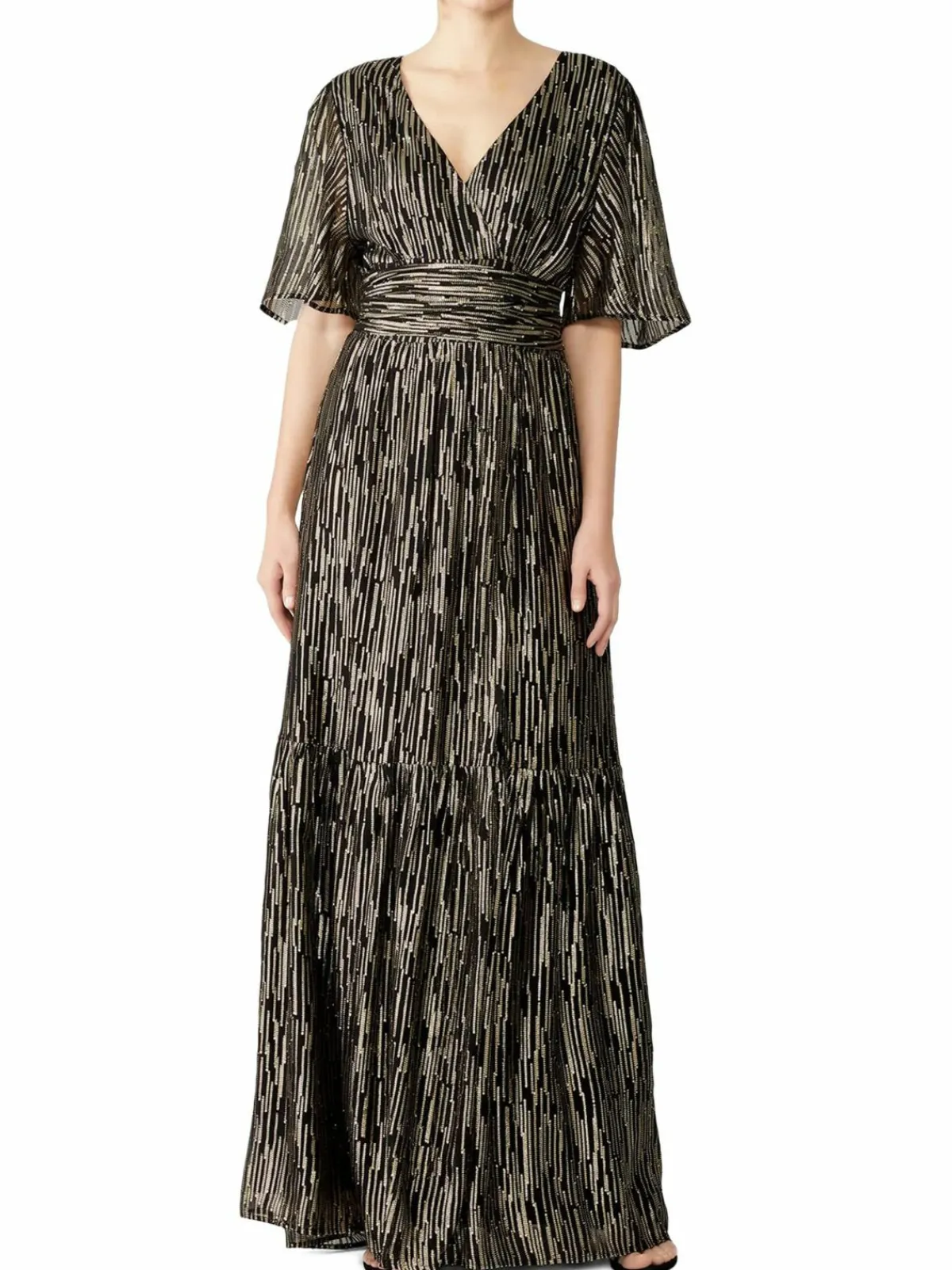 Women ba&sh Nixon Metallic Silk Blend Empire Gown