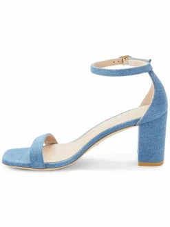 Stuart Weitzman Nudistcurve Denim Ankle Strap Sandals