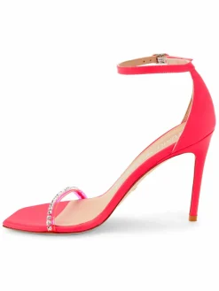 Stuart Weitzman Nudistcurve Embellished Coated Leather Sandals