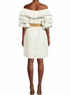 Women Ted Baker London Off Shoulder Belted Linen Dress