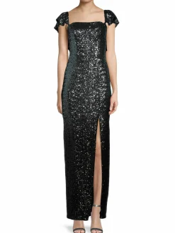Women Marchesa Ombre Sequin Column Gown