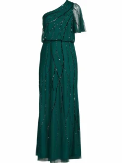 Women Adrianna Papell One Shoulder Beaded Column Gown