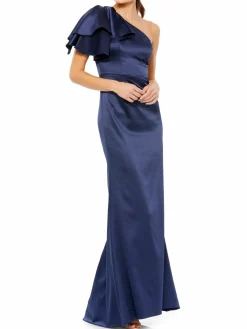 Women Mac Duggal One Shoulder Ruffle Gown