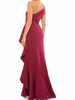 Women Mac Duggal One Shoulder Ruffle Gown