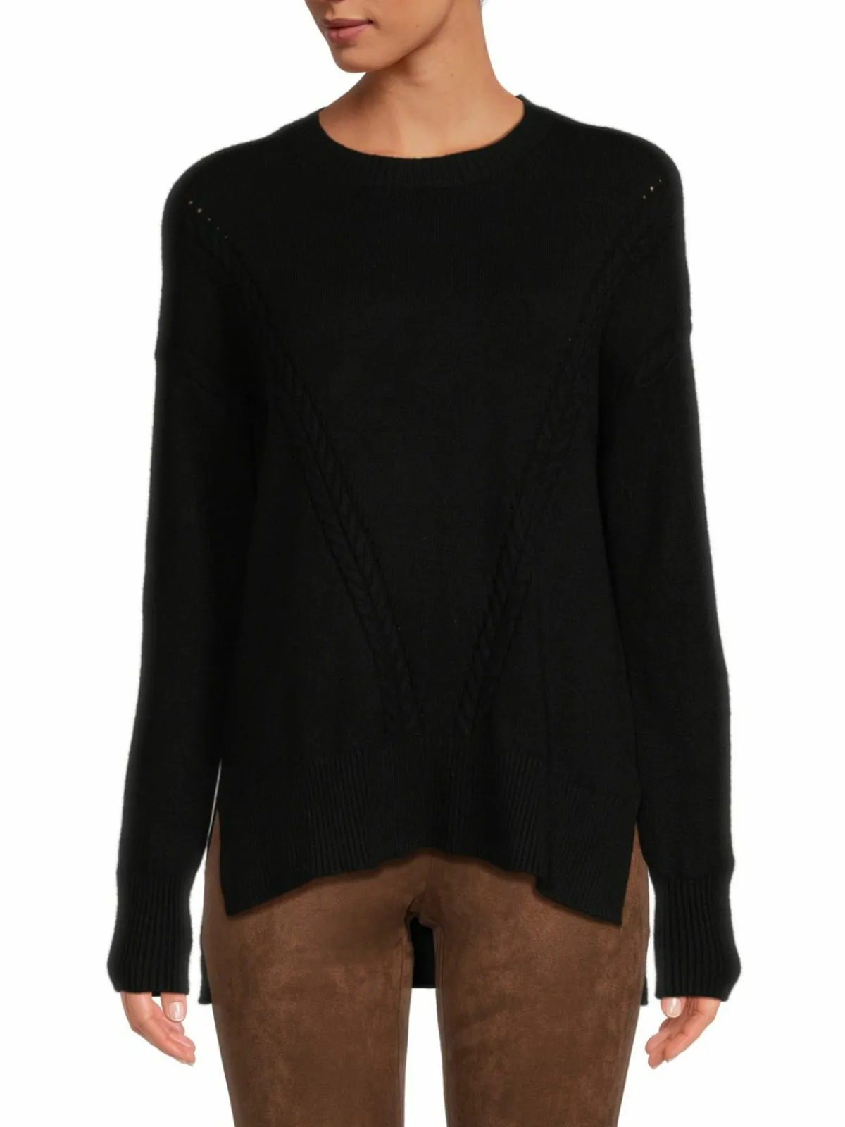 Women Laundry by Shelli Segal Open Knit Trim Knit Sweater