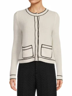 Women Saks Fifth Avenue Outline Cashmere Cardigan