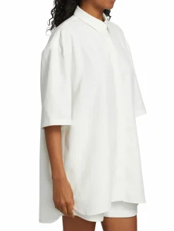Women Loulou Studio Oversized Linen Blend Shirt