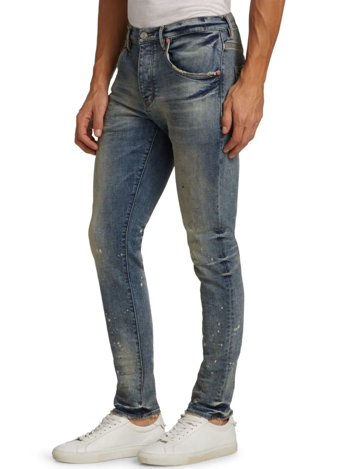 Purple Brand Jeans|P002 Ripped Drop Fit Slim Jeans Vintage