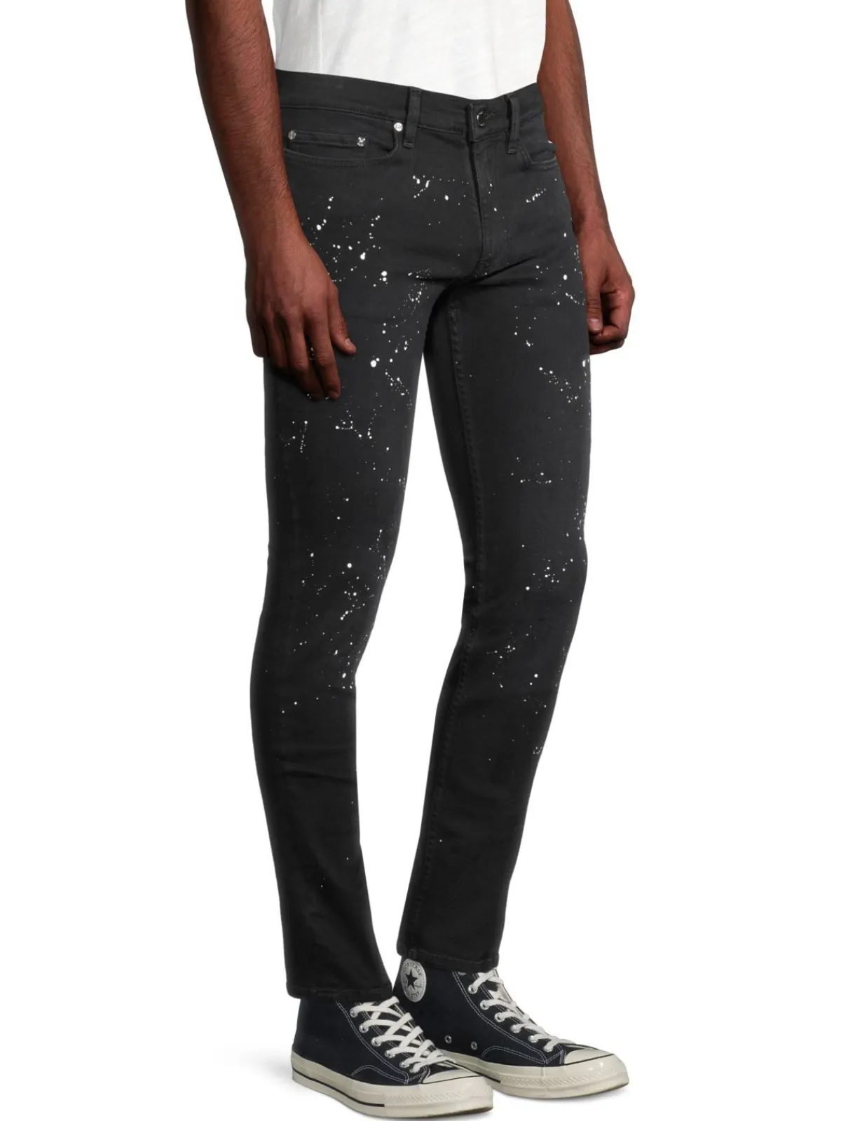 BLK DNM Jeans|Paint Splatter Skinny Jeans Fulton Black