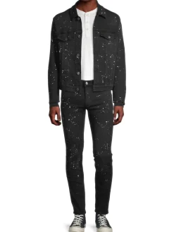BLK DNM Jeans|Paint Splatter Skinny Jeans Fulton Black