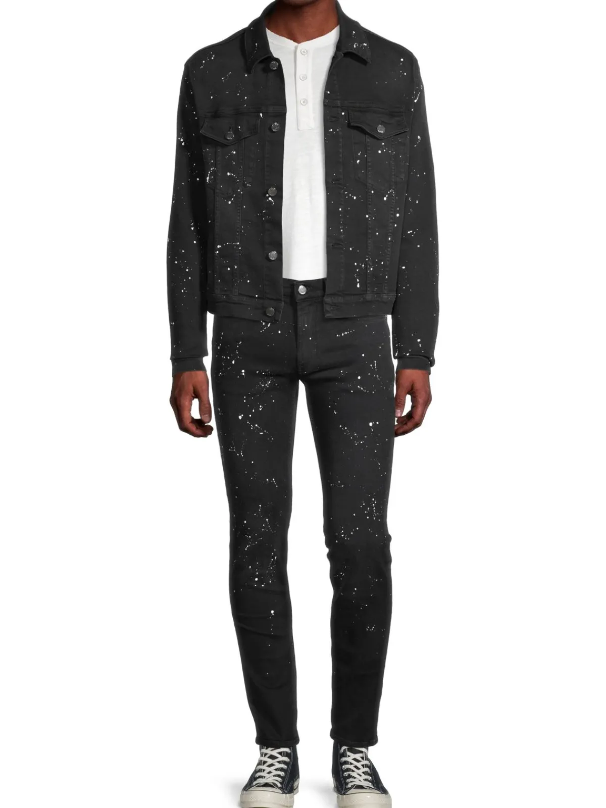 BLK DNM Jeans|Paint Splatter Skinny Jeans Fulton Black