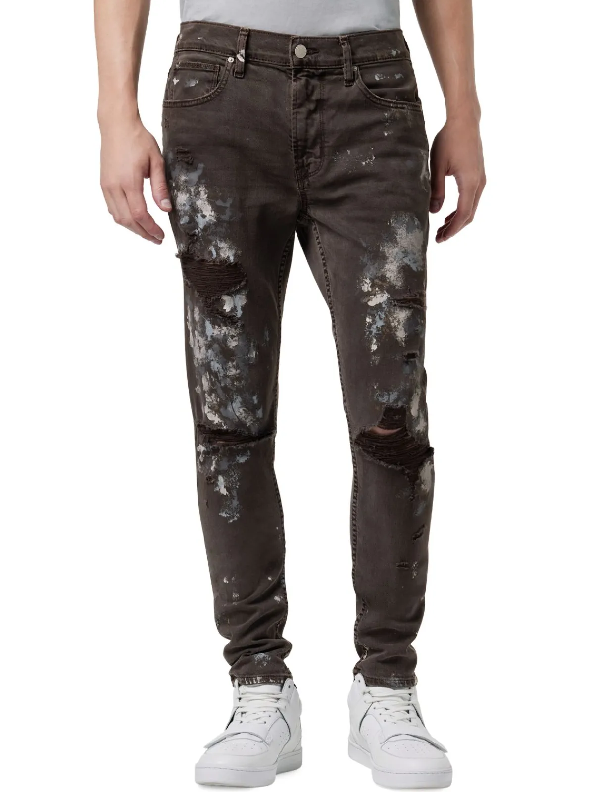 Hudson Jeans|Painted Zack Skinny Fit Jeans Chocolate