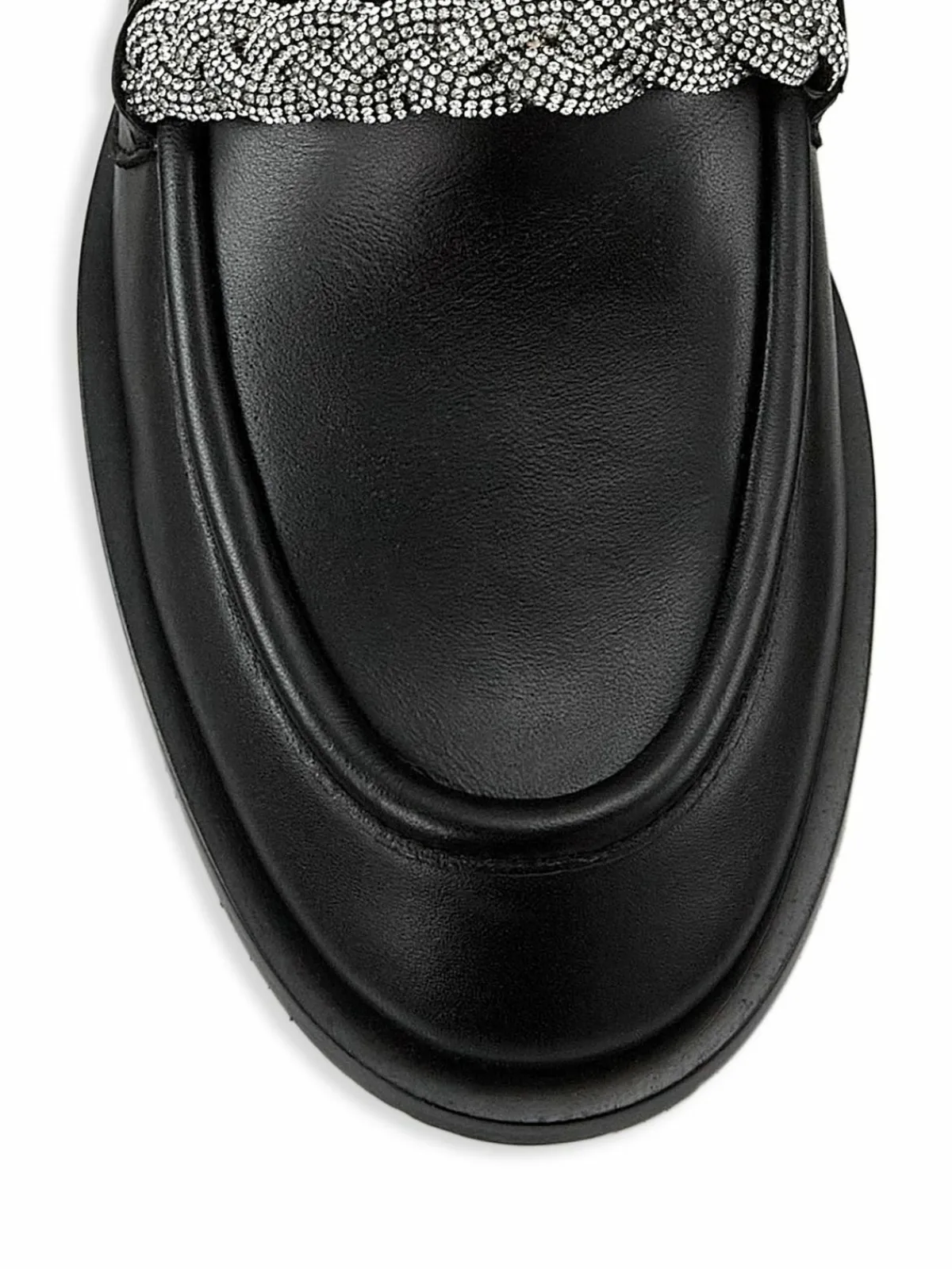 Stuart Weitzman Palmer Crystal-Embellished Leather Loafers