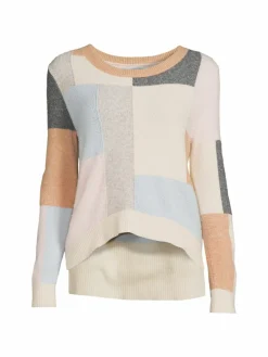 Women Adam Lippes Collective Patchwork High Low Wool Blend Sweater