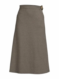 Women Max Studio Patterned A Line Midi Skirt