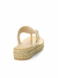 Stuart Weitzman Pearl Buckle Espadrille Sandals