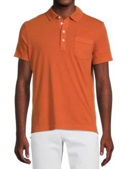 Billy Reid Polos|Pensacola Pocket Polo Burnt Orange