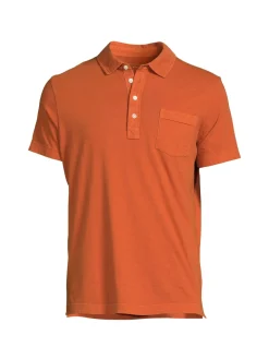 Billy Reid Polos|Pensacola Pocket Polo Burnt Orange