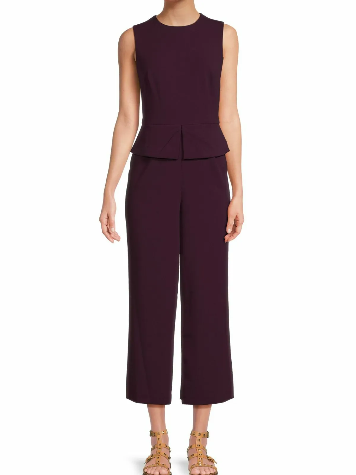 Women Calvin Klein Peplum Wide Leg Jumpsuit