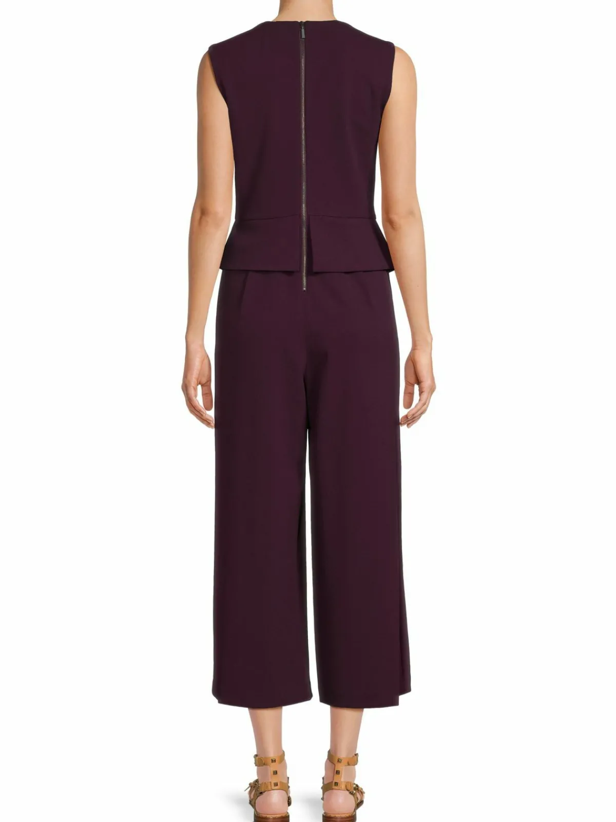 Women Calvin Klein Peplum Wide Leg Jumpsuit