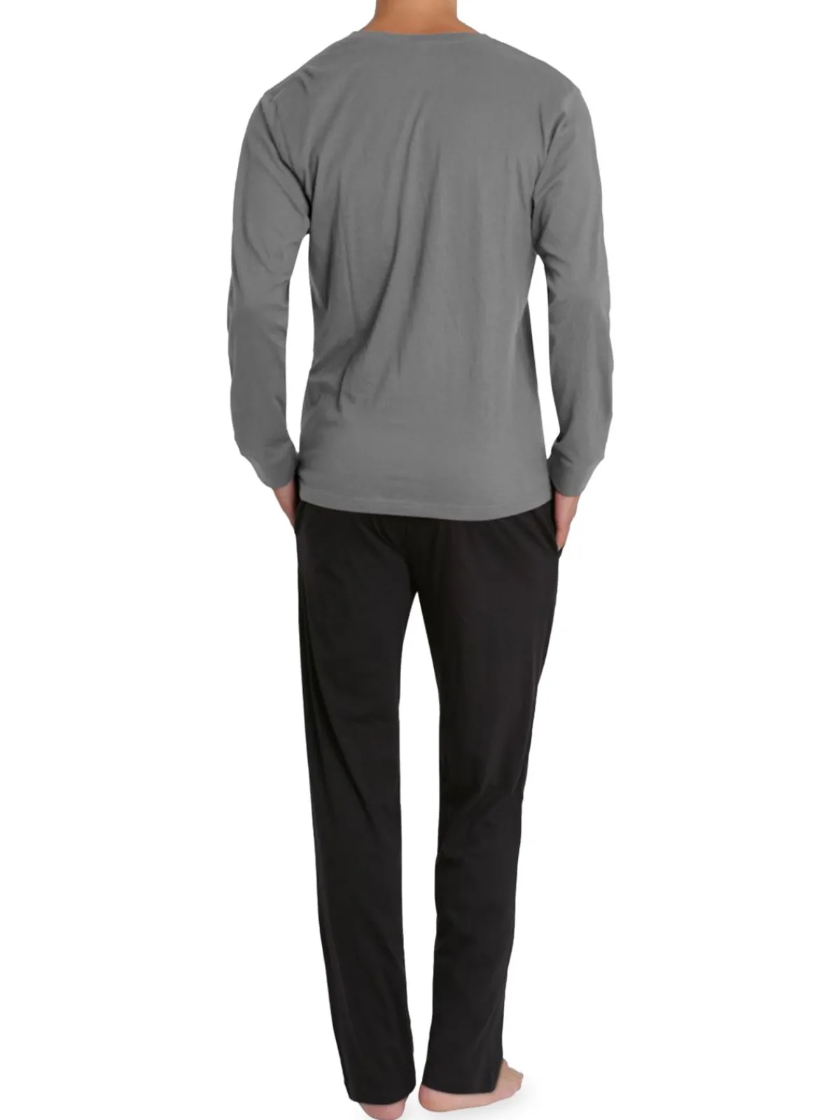 SLEEPHERO Loungewear, Sleepwear & Robes|2-Piece Henley Tee & Pants Pajama Set Grey
