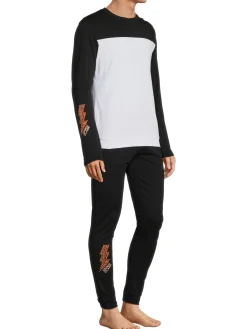 cavalli CLASS Loungewear, Sleepwear & Robes|2-Piece Lightning Bolt Logo Joggers Set Black