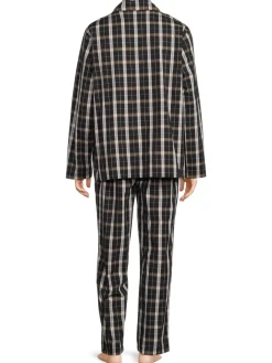 BOSS Loungewear, Sleepwear & Robes|2-Piece Plaid Check Pajama Set Black Beige
