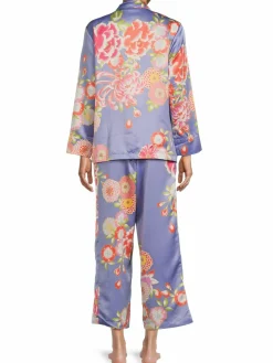 Women Natori 2-Piece Print Satin Pajama Set