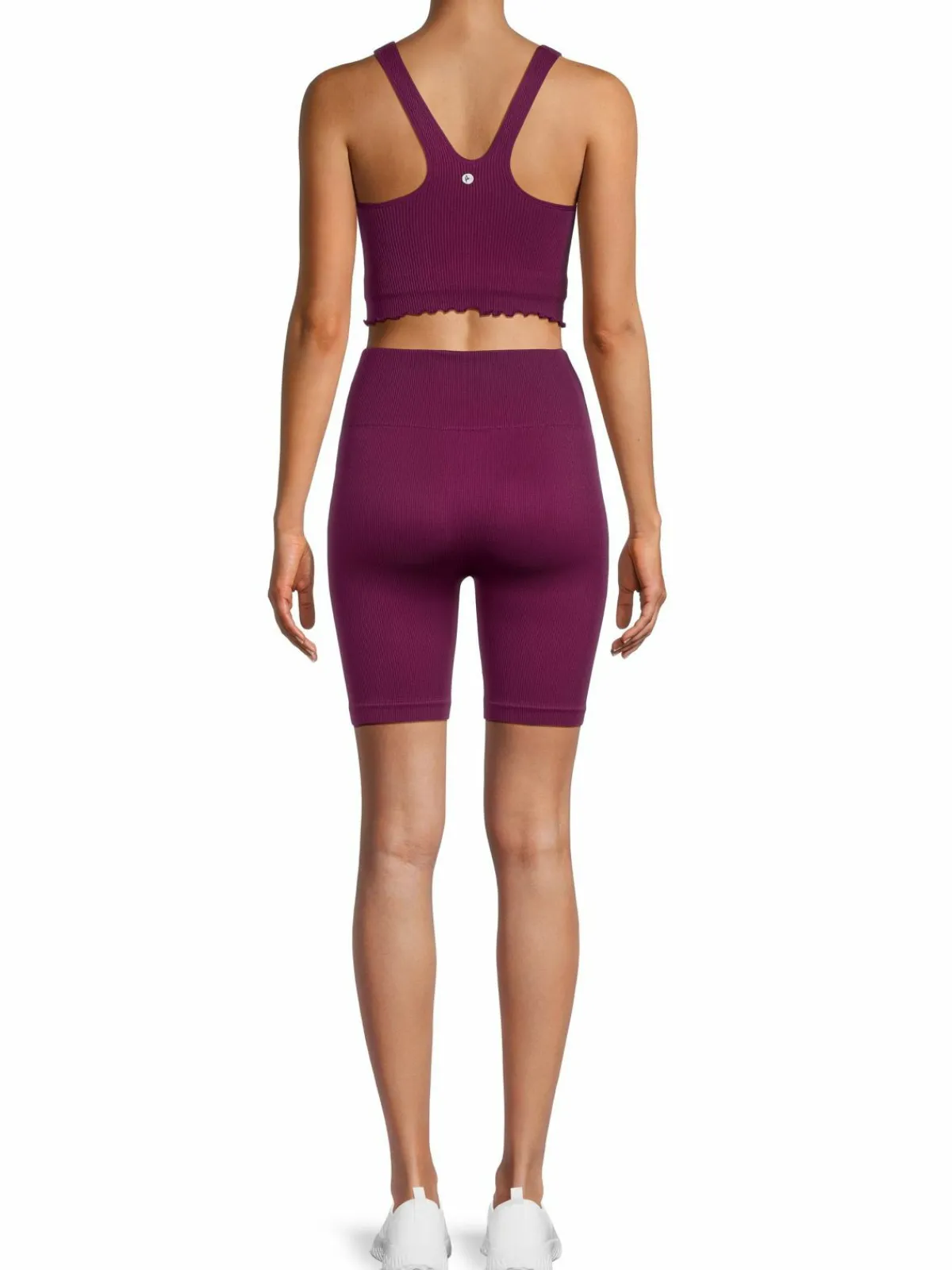 Women 90 Degree by Reflex 2-Piece Ribbed Crop Top & Shorts Set