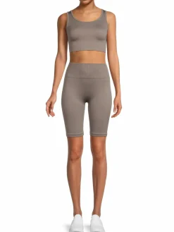 Women 90 Degree by Reflex 2-Piece Ribbed Seamless Tank Top & Shorts Set