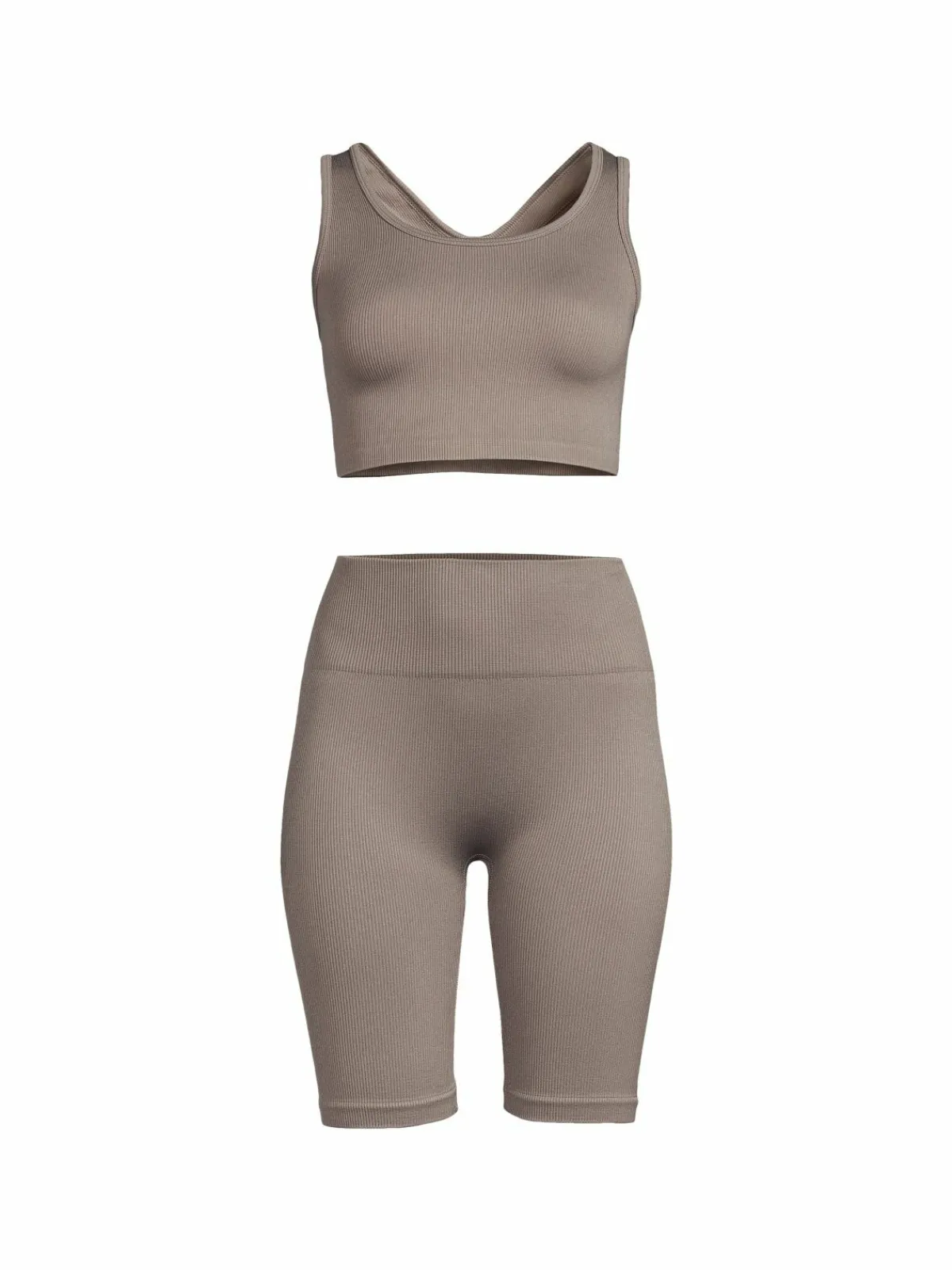 Women 90 Degree by Reflex 2-Piece Ribbed Seamless Tank Top & Shorts Set