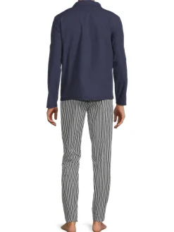 cavalli CLASS Loungewear, Sleepwear & Robes|2-Piece Shirt & Pajama Set Blue