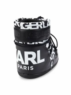 Karl Lagerfeld Paris Piers Logo Print Ankle Boots