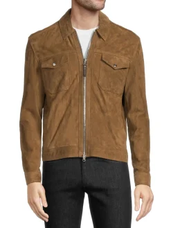 Reiss Coats & Jackets|Pike Leather Zip Jacket Tobacco