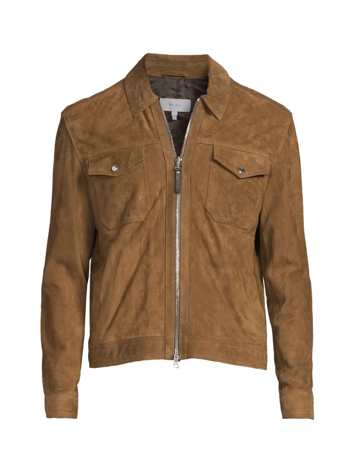 Reiss Coats & Jackets|Pike Leather Zip Jacket Tobacco