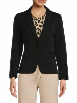Women Ecru Plaid Blazer