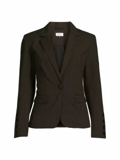 Women Ecru Plaid Blazer